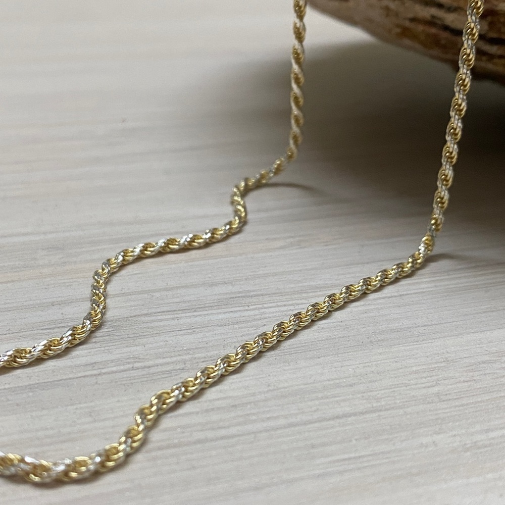 14K Gold Rope Chain •  Rope Chain • Real Silver • Men Chain 22” - Picture 11 of 11